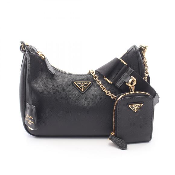 Prada Handbags - Prada Re Edition Saffiano Leather Shoulder Bag Black